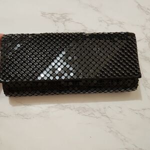 Kate Landry Black Shiny Bead Clutch